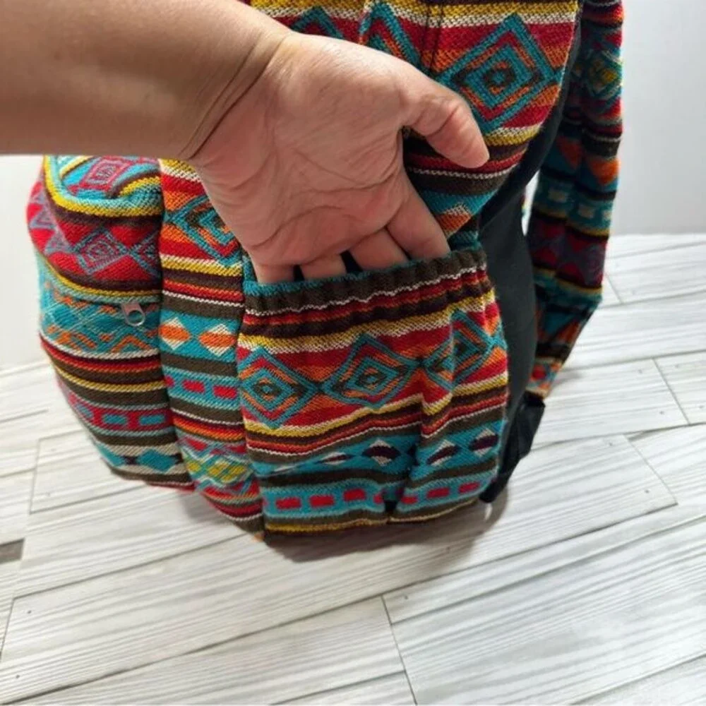 Boho Tribal Pattern Backpack‎ Native Southwestern Ethnic Vibes School Travel